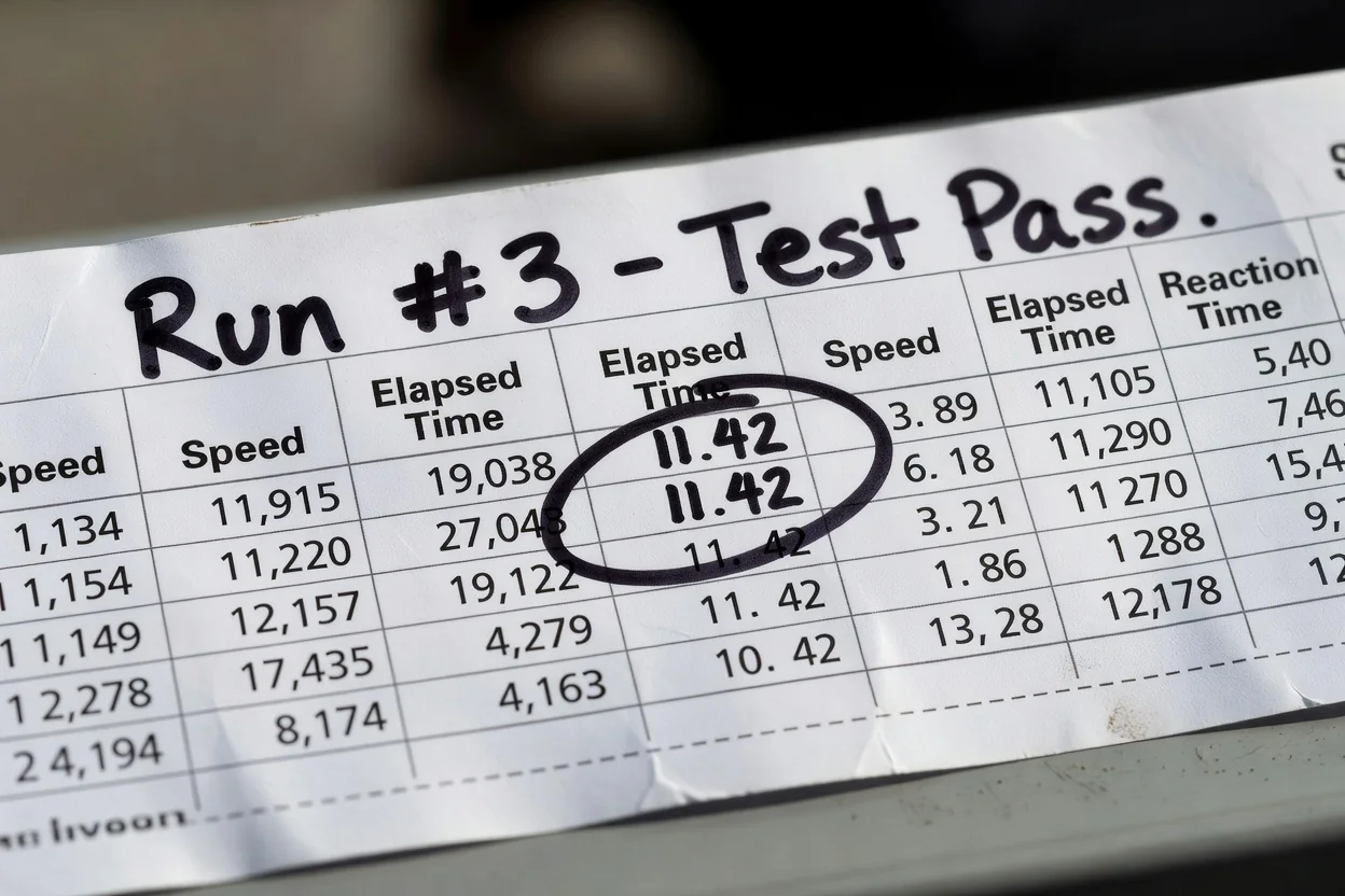 Index card and a timeslip with ET circled under the index
